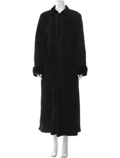 Pre-owned Marvin Richards Leather Faux Fur Coat In Black