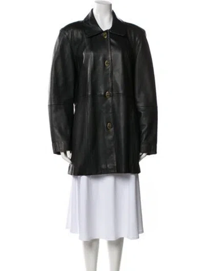 Pre-owned Marvin Richards Leather Fur Coat In Black