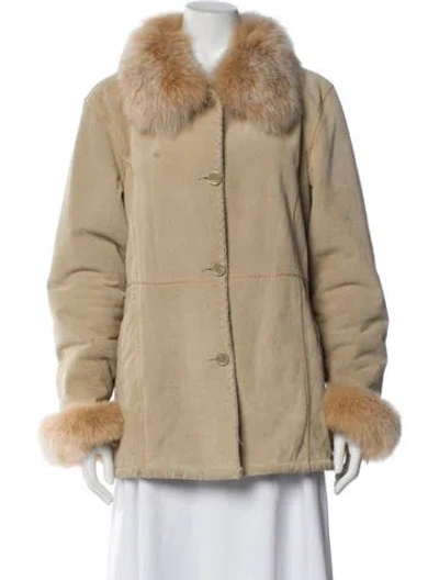 Pre-owned Marvin Richards Leather Fur Jacket In Neutral