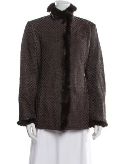 Pre-owned Marvin Richards Leather Printed Jacket In Brown