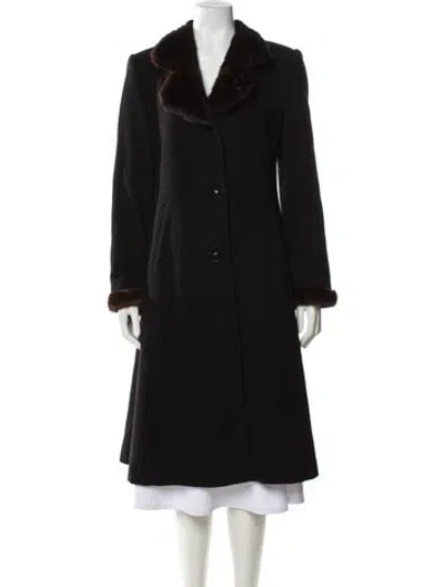 Pre-owned Marvin Richards Linen Faux Fur Coat In Black