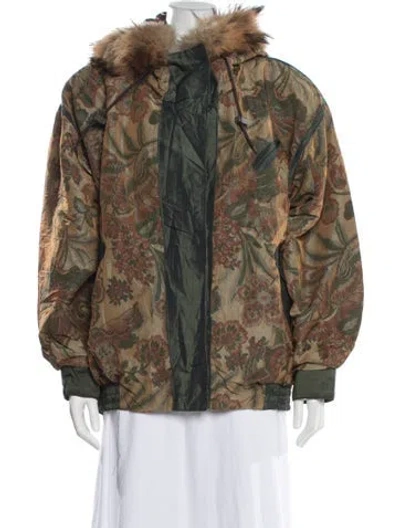 Pre-owned Marvin Richards Nylon Floral Print Jacket In Green