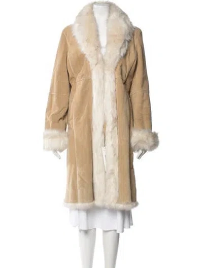 Pre-owned Marvin Richards Vintage Leather Faux Fur Coat In Neutral