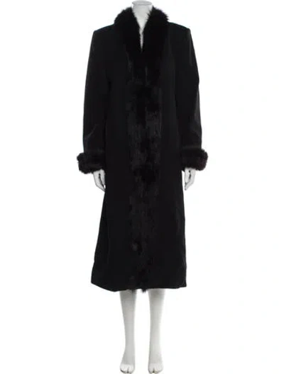 Pre-owned Marvin Richards Wool Faux Fur Coat In Black