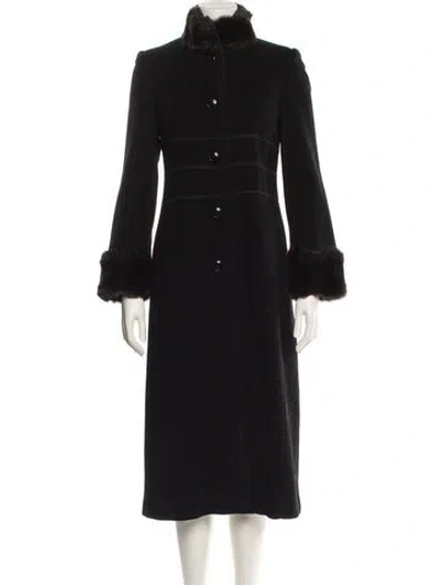 Pre-owned Marvin Richards Wool Faux Fur Coat In Black