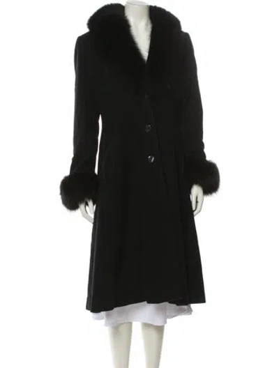 Pre-owned Marvin Richards Wool Fur Coat In Black