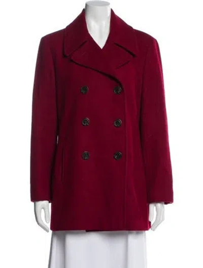 Pre-owned Marvin Richards Wool Peacoat In Red