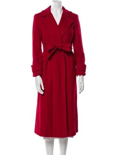 Pre-owned Marvin Richards Wool Trench Coat In Red