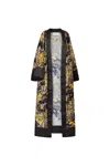 Mary&mary Women's Black / Yellow / Orange Golden Jungle Maxi Kimono
