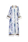 Mary&mary Women's Blue / White Chinoiserie Maxi Kimono