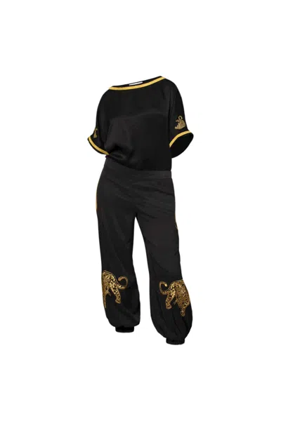 Mary&mary Women's Gold / Black Leopard De Lux Blouse In Multi