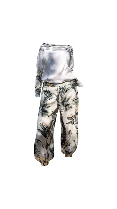 Mary&mary Women's White Mirage Oasis Oriental Pants