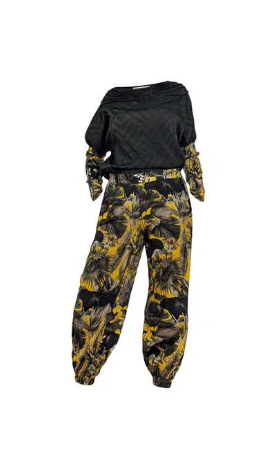 Mary&mary Women's Yellow / Orange / Gold Golden Jungle Blouse In Multi
