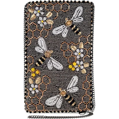 Mary Frances Accessories Bee Awesome Crossbody Phone Bag In Silver