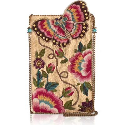 Mary Frances Accessories Butterfly Garden Crossbody Phone Bag In White