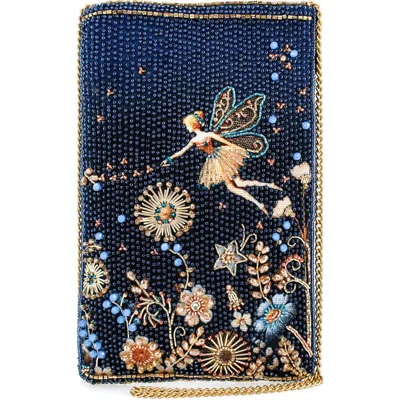 Mary Frances Accessories Fairy Dust Crossbody Phone Bag In Blue