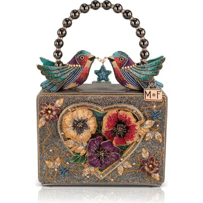 Mary Frances Accessories Fluttering Heart Top Handle Handbag In Gray