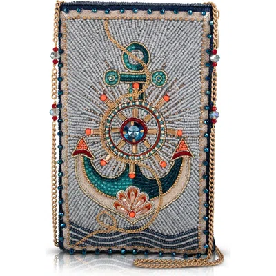 Mary Frances Accessories Keep It Steady Crossbody Phone Bag In Blue