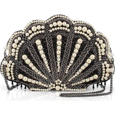 Mary Frances Accessories Ocean Of Pearls Crossbody Handbag In Black