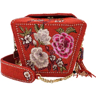 Mary Frances Accessories Scarlet Bloom Crossbody Handbag In Red
