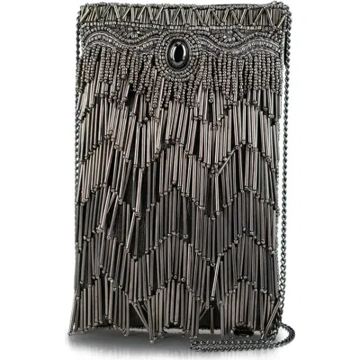 Mary Frances Accessories True Pewter Crossbody Phone Bag In Gray