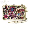 Mary Frances Blossoms White Floral Clutch Shoulder Bag In Multi