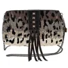 Mary Frances Cheetah Chic Clutch Purse In Black