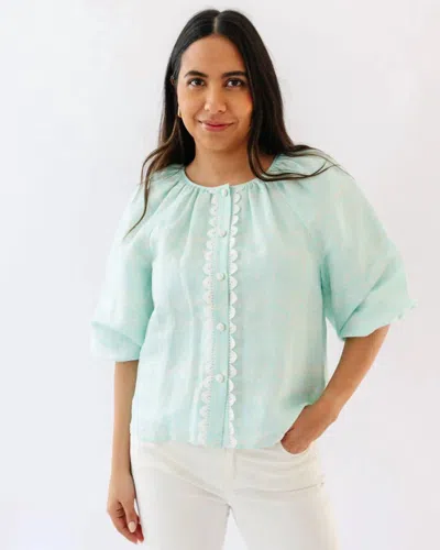 Mary George Emma Top In Worth Palm In Green