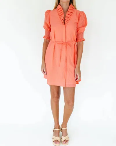 Mary George Harper Mini Dress In Coral In Orange