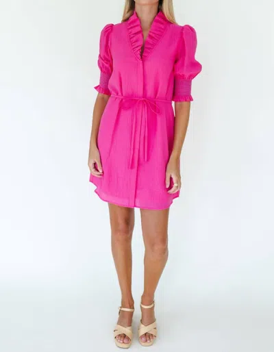 Mary George Harper Mini Dress In Fandango Pink In Multi