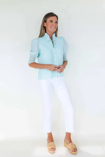 Mary George Harper Top In Blue Tint