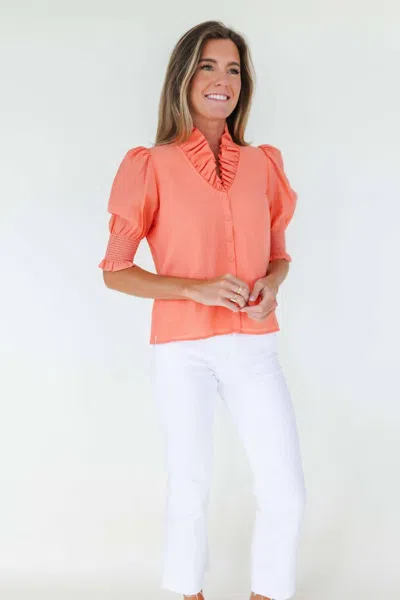 Mary George Harper Top In Coral Quartz In Pink