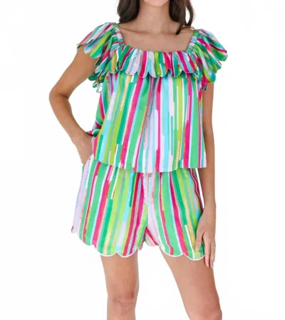 Mary George Quinn Top In Draper Stripe In Multi