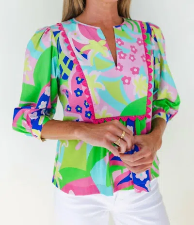 Mary George Stella Poplin Top In Paradise Punch
