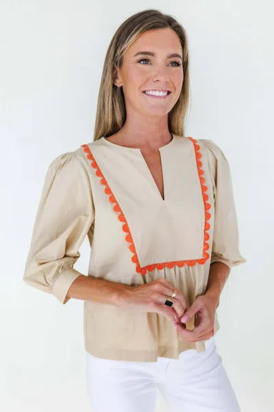 Mary George Stella Top In Pebble In Brown