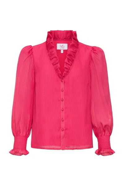 Mary George Women's Harper Long Sleeve Top In Beetroot Purple In Pink