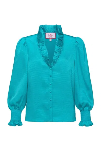 Mary George Women's Harper Long Sleeve Top In Bluebird