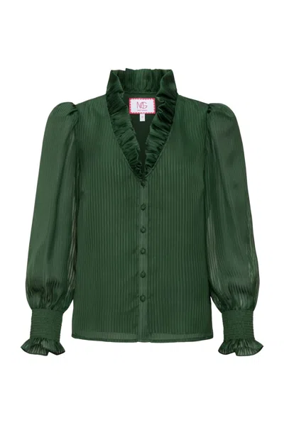 Mary George Women's Harper Long Sleeve Top In Eden In Green