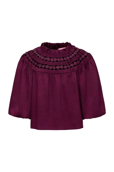 Mary George Women's Sarah Top In Beetroot In Burgundy
