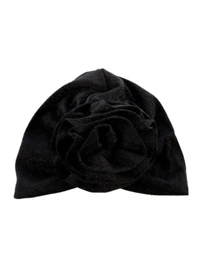 Pre-owned Mary Jane Claverol Glitter Turban Hat W/tags In Black
