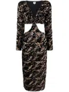 Mary Jane Claverol Sequin-embellished Midi Dress In Black
