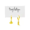 Mary Kathryn Designs Cowboy Boot + Hat Huggies In Gold
