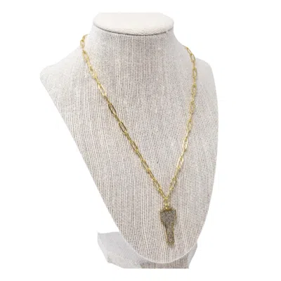 Mary Kathryn Designs Pave Key Necklace In Gold