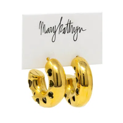 Mary Kathryn Designs Women Heart Tube Hoops In Gold