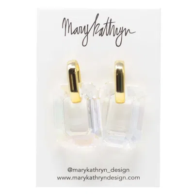 Mary Kathryn Designs Women Iridescent Acrylic Drop Earrings In Gold In Silver