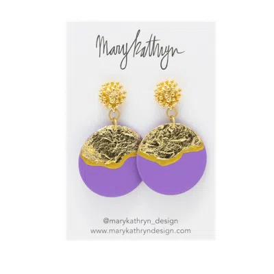 Mary Kathryn Designs Women Lavender Lorelei Disc Earrings In Gold/lavender In Purple