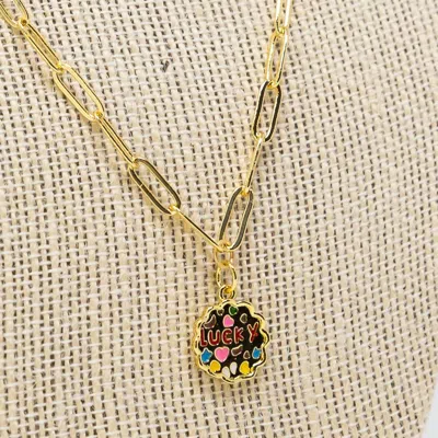 Mary Kathryn Designs Women Lucky Charm Necklace In Gold