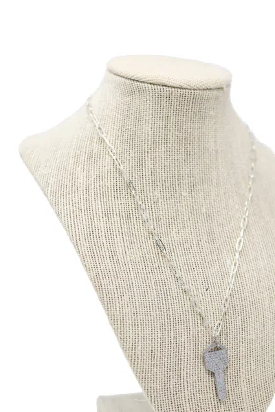 Mary Kathryn Designs Women Pave Key Necklace In Silver