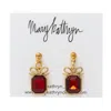 Mary Kathryn Designs Women Ruby Red Dangles In Gold/red