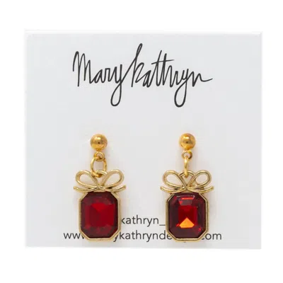 Mary Kathryn Designs Women Ruby Red Dangles In Gold/red